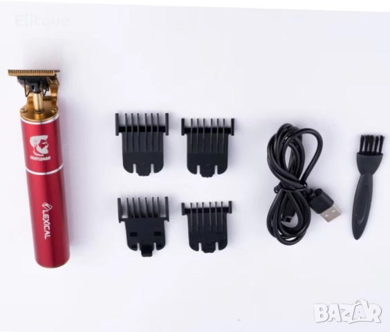 Акумулаторна машинка за подстригване за брада и коса Lexical LHC-5650, 5W, 1200mAh, Червен/Син, снимка 2 - Преси за коса - 52870178
