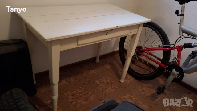 Дървена маса:вис.75;100-58 см., снимка 3 - Маси - 53936707