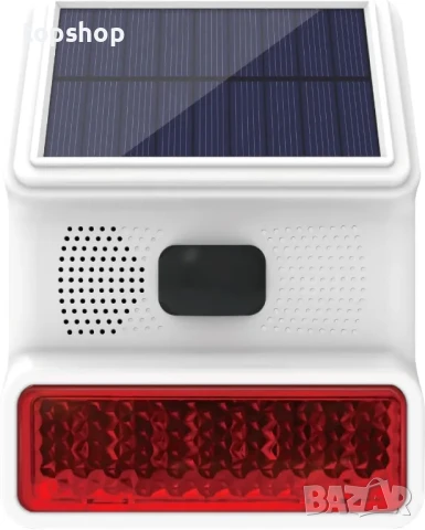 Соларна (и на ток) външна аларма 433MHz, безжична с LED мигаща светлина, кодове PG103, PG107, PG108