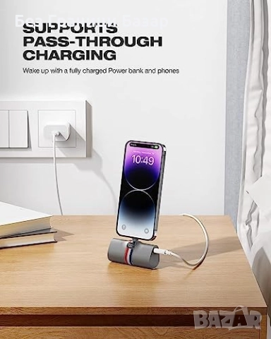 Нова Преносима батерия 5000mAh с бързо зареждане и стойка за iPhone Айфон Power Bank, снимка 6 - Външни батерии - 51668560