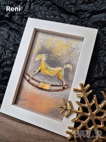 Конче люлка, малка картина пастел, снимка 2 - Картини - 52913991