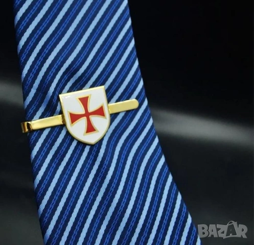 Ярко Изящни Мъжки Копчета за Ръкавели Син Кръст Рицарски Тамплиерски Червен Кръст с Масонски Мотиви, снимка 14 - Подаръци за мъже - 53165559