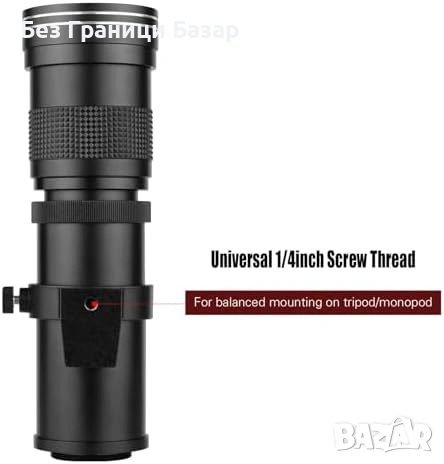 Нов 420-800mm супер телеобектив ръчен фокус за Canon EOS + ED стъкло, снимка 2 - Обективи и филтри - 53738930