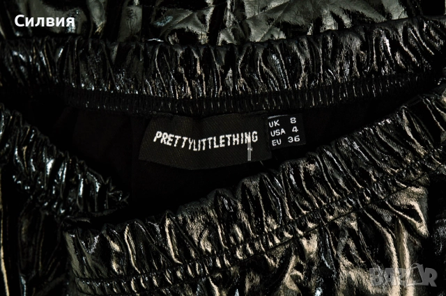 Нова лачена латексова пола "PrettyLittleThing" пола от лак, размер S, снимка 5 - Поли - 52409635