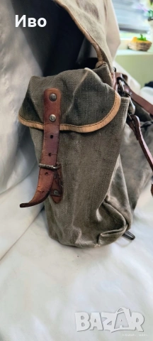 Българска брезентова военна раница, снимка 4 - Антикварни и старинни предмети - 53072387