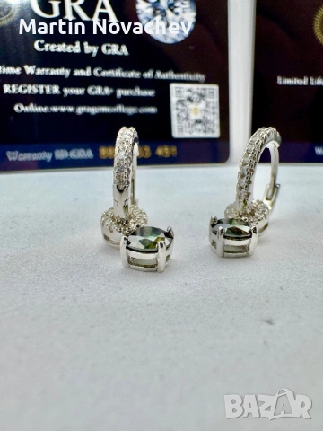 Сребърни обеци с мойсанит (Диамант) 0.5 карата, снимка 8 - Обеци - 53725579