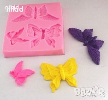 3 различни пеперуди пеперуда силиконов молд форма фондан шоколад гипс, снимка 2 - Форми - 44483716