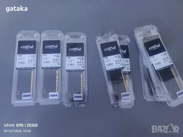 Crucial 16GB DDR5 4800MHz - чисто нови рам памет на топ цена, снимка 1 - RAM памет - 47330700