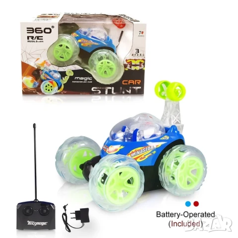 360° Каскадна количка с дистанционно – Светлини, звук и невероятни стънтове, снимка 4 - Коли, камиони, мотори, писти - 51063532
