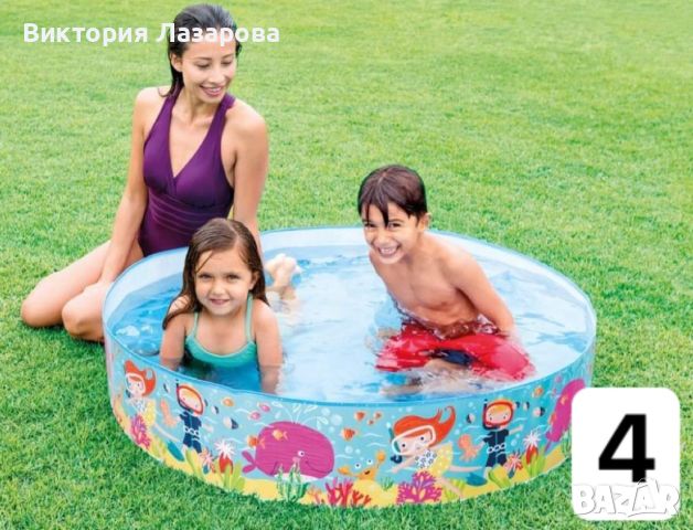 👦👧💦💧 PVC Басейни Intex - 58472NP за деца с уникални дизайни 🐬🐙🐚🐳, снимка 7 - Басейни и аксесоари - 45253182