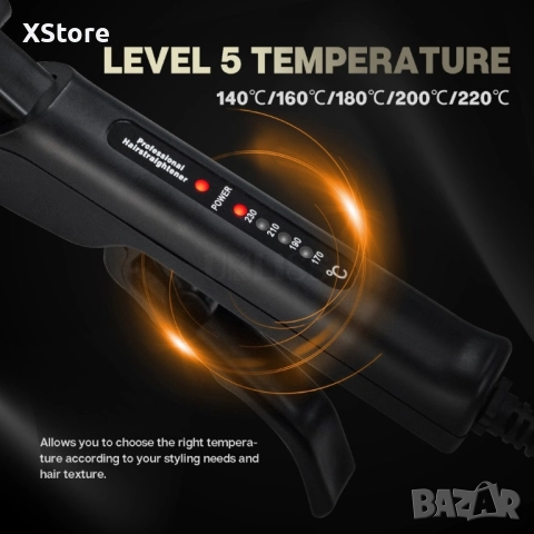 Професионална турмалинова преса за коса с йони, за всички типове коса , снимка 10 - Преси за коса - 52508107