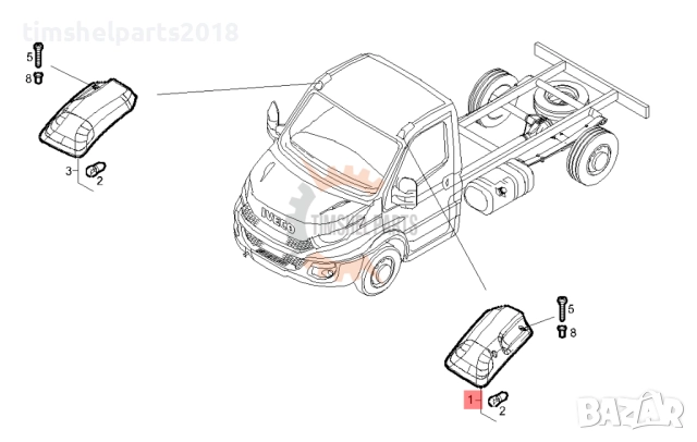 Габаритна светлина кабина за Iveco Daily след 2014 год, снимка 2 - Части - 51550172