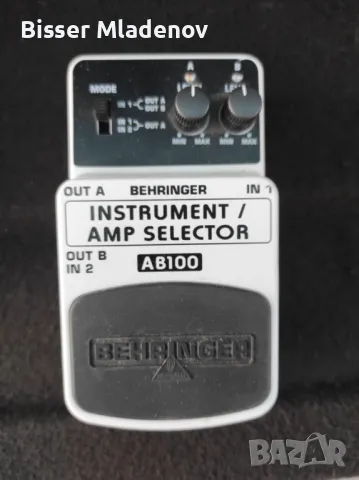 Behringer INSTRUMENT/AMP SELECTOR AB100 СЕЛЕКТОР ПЕДАЛ ЗА КИТАРА, снимка 2 - Китари - 48102097