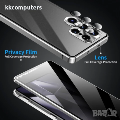 Samsung Galaxy S25 Ultra Калъф Anti-Spy със Закалено Стъкло и Магнитно Закопчаване + Протектор, снимка 10 - Калъфи, кейсове - 51418616