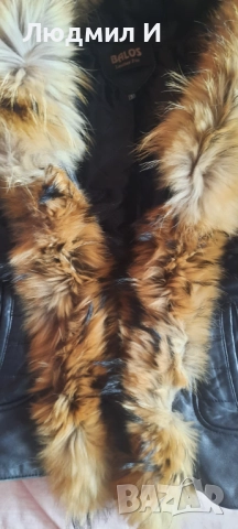 Елегантно дамско яке от естествена кожа и лисичи пух - S размер, снимка 6 - Якета - 52560274