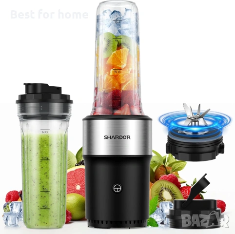 SHARDOR Смути блендер 900W, личен блендер с 2 * 24 унции преносими чаши без BPA