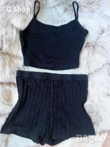 Спортен сутиен спортни панталонки с джоб черни, снимка 6 - Спортни екипи - 52426407