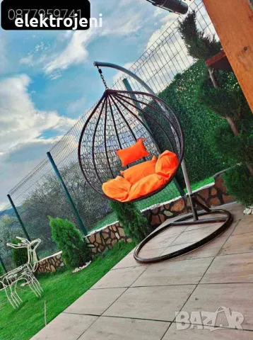 Градинска Висяща ЛЮЛКА - ТИП Яйце - Градинска люлка - Люлка за дома или градината, снимка 2 - Градински мебели, декорация  - 50331655