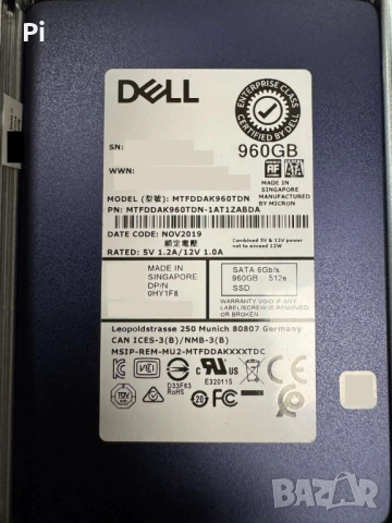 Micron 5200 MAX, Dell 960GB SATA 2.5-инчов SSD диск от корпоративен клас