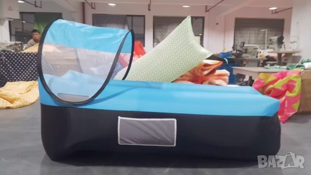 Нов самонадуваем диван/легло Air sofa, Голям размер, Със сенник, Вградена възглавница и аксесоари, снимка 7 - Надуваеми легла - 50980677