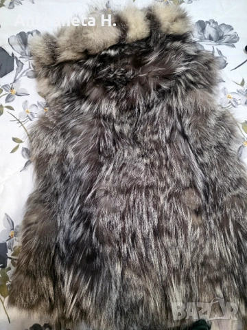 Елек естествена кожа , сребърна лисица, снимка 2 - Елеци - 52426705