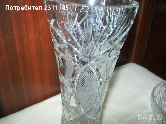 кристална ваза, от соца, българска, снимка 5 - Вази - 46020590