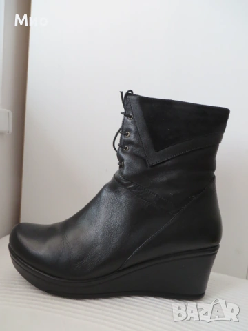 Черни боти от естествена кожа, номер 39, снимка 4 - Дамски боти - 53927002
