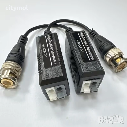Комплект 2 бр. FULL HD Video Balun 1080p CCTV Видео Камери HD-CVI/AHD/HD-TVI/CVBS/, снимка 2 - Други - 53786972