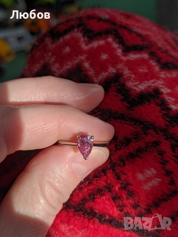 Нов сребърен пръстен с мойсанит, снимка 6 - Пръстени - 52640240