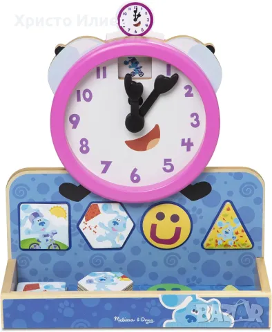 Дървен образователен часовник с магнитни карти Melissa and Doug Загадките на Блу