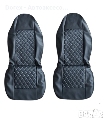 Комплект 2 бр. универсална тапицерия за предни седалки - еко кожа, черна, снимка 3 - Аксесоари и консумативи - 53859825