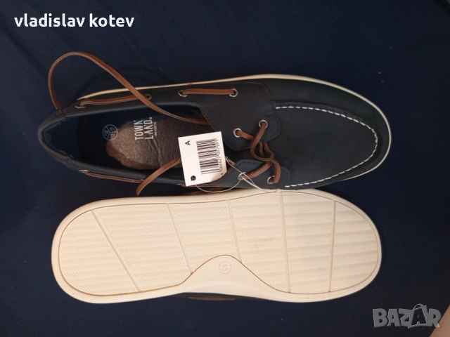 Мъжки Мокасини от еко кожа -сини и кафяви , снимка 3 - Мокасини - 54194185