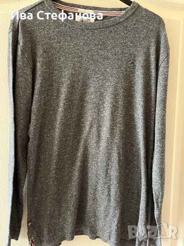 Tommy Hilfiger нова сива маркова  блуза пуловер 100 % Америка оригинал , снимка 3 - Блузи - 51708389