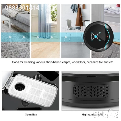 Намаление! Прахосмукачка робот CleanRobot за всякакъв вид настилки ROBOT5, снимка 6 - Прахосмукачки - 50746467