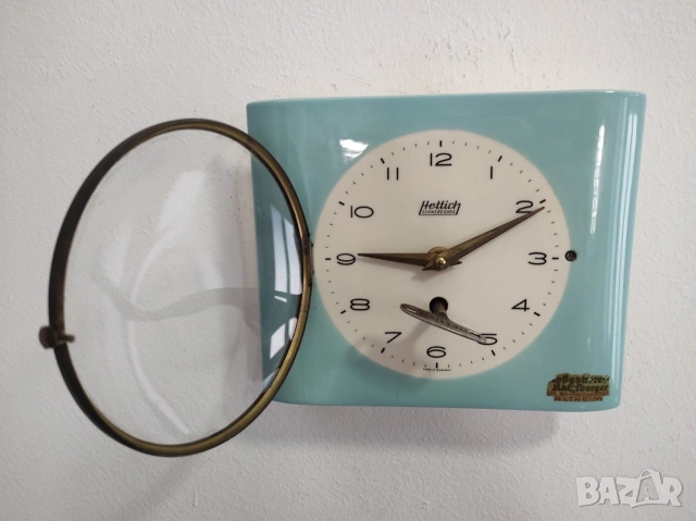винтидж немски оригинален часовник с ключ марка hettich, снимка 2 - Антикварни и старинни предмети - 53900585