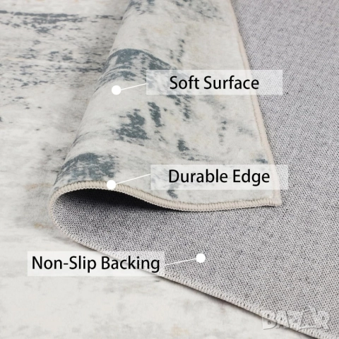 160х230см Модерен Килим с къс косъм, перящ се в пералня, Famibay, снимка 4 - Килими - 52466454