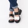 Дамски модни сандали от естествена кожа модел на ПРАДА бяло и черно, снимка 2