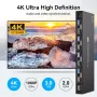 PVBCTCSID KVM HDMI суич 1 монитор - 4 компютъра 4K@60HZ, дистанционно, 4 USB порта, снимка 3