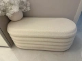 Тапицирана пейка , табуретка с ракла , букле, снимка 8
