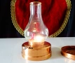 Медна лампа на батерии Made in British C.C.,газена лампа. , снимка 1