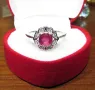 925 сребърен пръстен с натурален рубин 6мм, тегло 2.66гр, подходящ за подарък, снимка 6