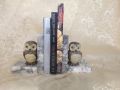 Мраморни държачи,стопери за книги със сови, снимка 1