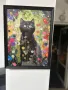 35 лв 40/30 см Gustav Klimt Garden Cat  🐈‍⬛  Тази картина, изработена от иновативни материали и отп, снимка 2