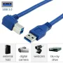 Ъглов кабел за данни USB 3.0 Type A към USB 3.0 Type B - 0.5m, снимка 3