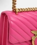 Оригинална розова Чанта Pinko Leather Shoulder Bag, снимка 2