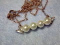 ПОЗЛАТЕНО ПЕРЛЕНО СРЕБЪРНО КОЛИЕ СРЕБРО 925 с ЖЪЛТА ПОЗЛАТА НАТУРАЛНИ БЕЛИ ПЕРЛИ и ЦИРКОНИ 44065, снимка 3