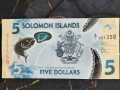 Банкнота - Соломонови острови - 5 долара UNC | 2019г., снимка 1