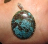 925 сребърно колие с голям тюркоаз 60 карата, снимка 4
