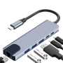 USB-C Хъб 8в1 Type-C 3.1 – 4K HDMI Адаптер RJ45 LAN 100Mbps SD/TF Четец PD Бързо Зареждане , снимка 2