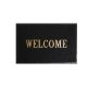 Стелка за входна врата, "Добре дошли", черна със златен надпис, 60x40см, снимка 1 - Изтривалки - 45838041